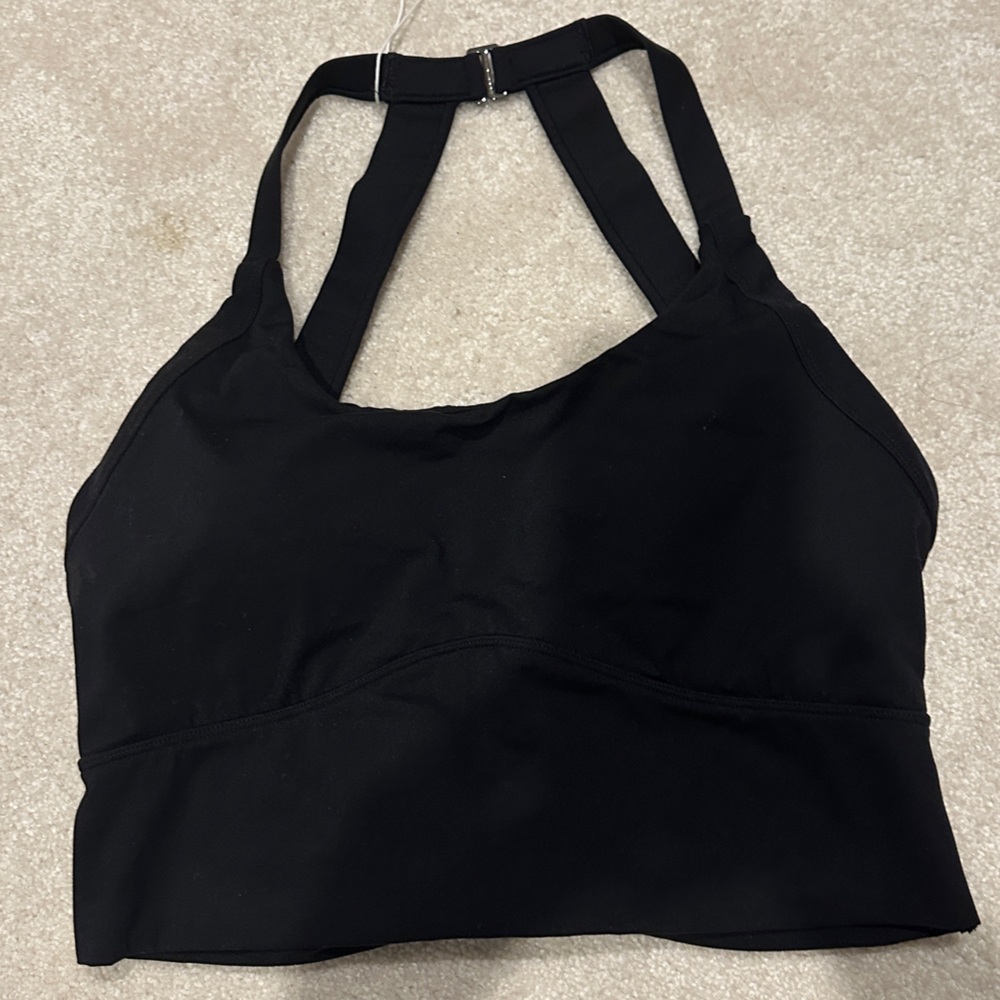 NEW!HALARA Black Crop Top with Racerback Design